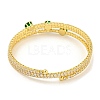 Rack Plating Brass Pave Clear Cubic Zirconia Open Cuff Wrap Bangles BJEW-B110-01G-01-3