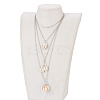 Cowrie Shell Tiered Necklaces NJEW-JN02297-4