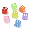 Spray Painted Transparent Acrylic Beads MACR-K365-07U-1