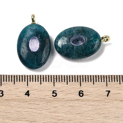 Natural Apatite & Cubic Zirconia Pendants X-G-Z076-01G-09-1
