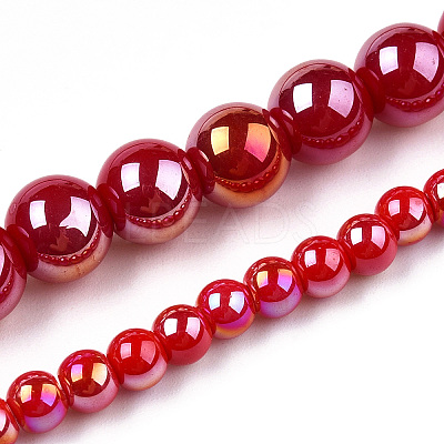 Electroplate Opaque Glass Beads Strands GLAA-T032-P4mm-AB04-1