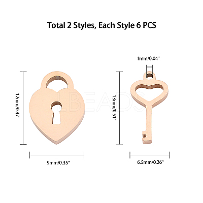 304 Stainless Steel Charms STAS-UN0012-02RG-1