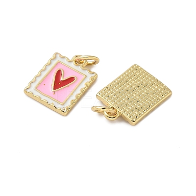Brass Enamel Charms KK-C110-34G-1