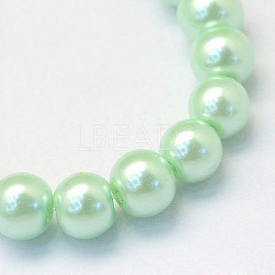 Baking Paint Pearlized Glass Pearl Round Bead Strands X-HY-Q003-6mm-04-1