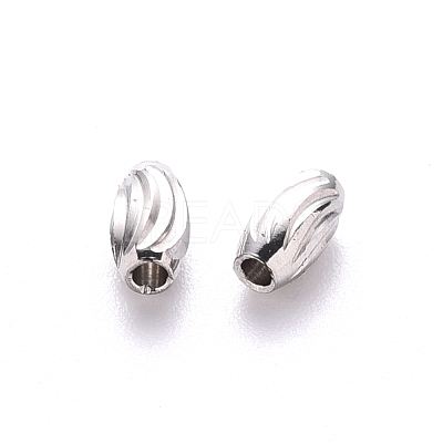 Tarnish Resistant 201 Stainless Steel Corrugated Beads STAS-S103-16A-P-1