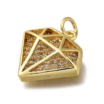 Brass Micro Pave Cubic Zirconia Pendants ZIRC-I070-039G-1