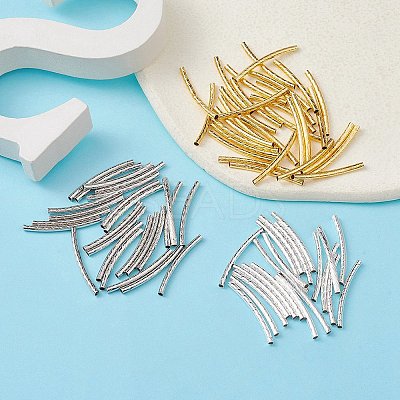90Pcs 3 Colors Brass Tube Beads KK-YW0002-08A-1