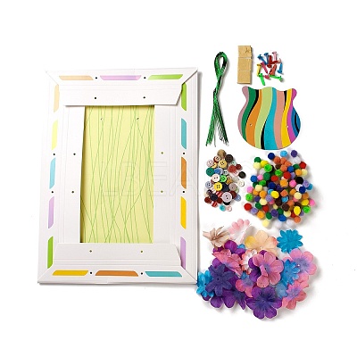 Creative DIY Flower Pattern Resin Button Art Kits DIY-G087-06-1