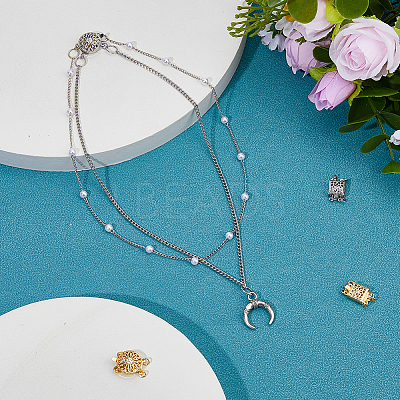 4Pcs 4 Styles Brass Box Clasps KK-HS0015-76A-1