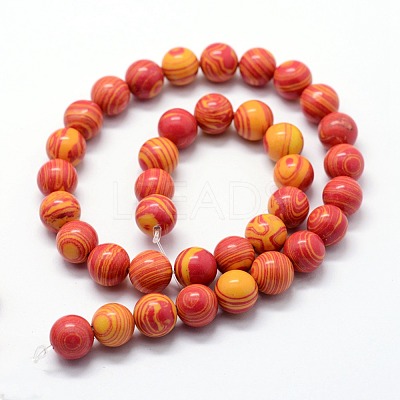 Synthetic Malachite Beads Strands G-I199-32-8mm-A-1