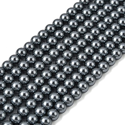 Eco-Friendly Dyed Glass Pearl Round Beads Strands HY-A002-6mm-RB077-1