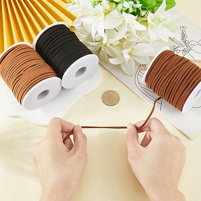 3 Rolls 3 Colors Flat Faux Suede Cord OCOR-CL0001-07-1