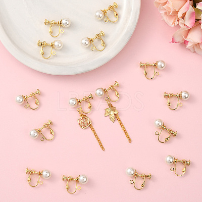 16Pcs Iron Clip-on Earring Findings IFIN-SC0001-93A-1