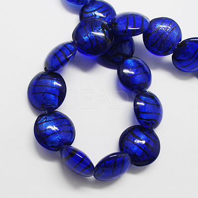Handmade Silver Foil Glass Beads LS-X-FOIL-R055-8-1