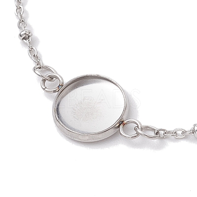 Tarnish Resistant 304 Stainless Steel Satellite Chain Bracelet Makings X-BJEW-JB10587-01-1