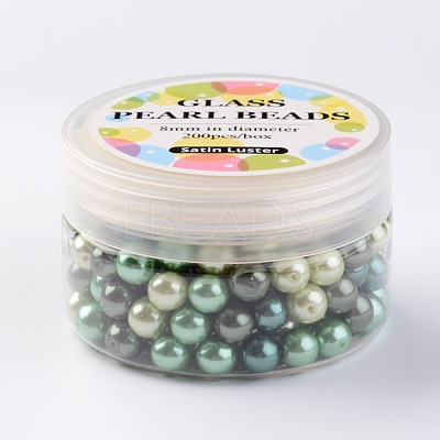 Glass Pearl Bead Sets HY-JP0001-03-D-1