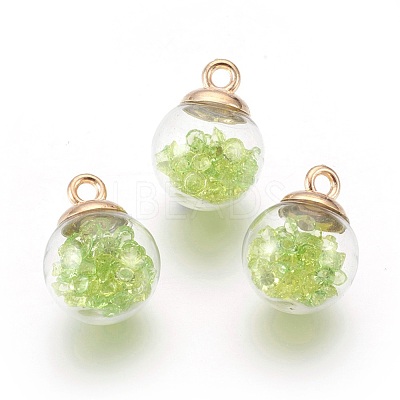 Transparent Glass Bottle Pendants GLAA-L018-10-1