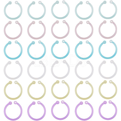 150Pcs 6 Colors Plastic Loose Leaf Book Binder Hinged Rings FIND-TA0010-54B-1