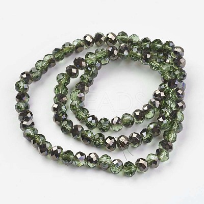 Electroplate Transparent Glass Beads Strands EGLA-A034-T4mm-P08-1