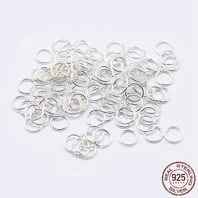 925 Sterling Silver Saw Cut Open Jump Rings STER-F036-02S-0.7x4mm-1