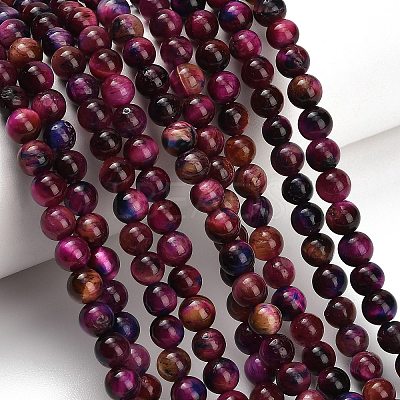 Natural Tiger Eye Beads Strands G-B133-A02-6mm-10-1
