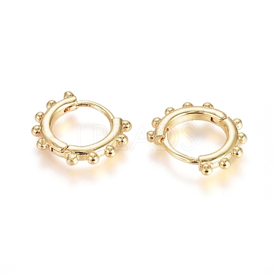 Brass Huggie Hoop Earrings EJEW-G275-03G-1