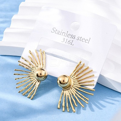 304 Stainless Steel Stud Earrings EJEW-Z098-07G-1