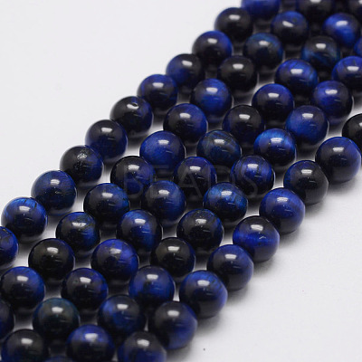 Natural Tiger Eye Bead Strands G-P230-08-B-10mm-1