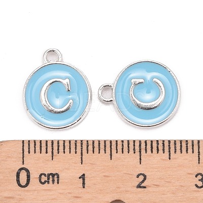 Platinum Plated Alloy Enamel Charms X-ENAM-S118-04C-P-1