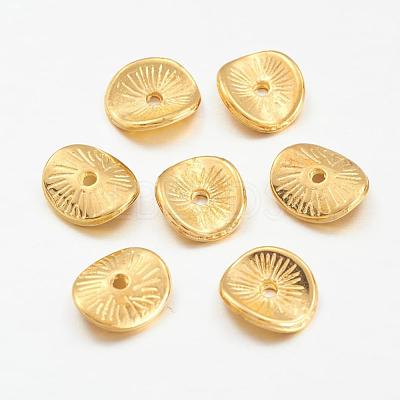 Tibetan Style Alloy Wavy Spacer Beads TIBEP-A11067-G-LF-1