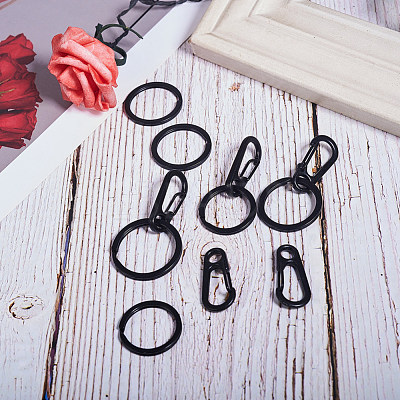 Iron Split Key Rings and Alloy Snap Key Clasps KEYC-PH0001-21-1