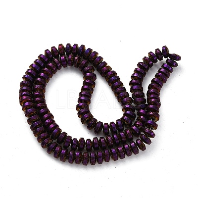 Electroplated Natural Lava Rock Beads Strands G-A256-E01-01I-1