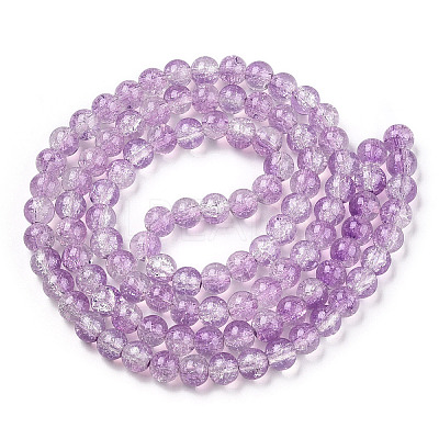 Transparent Crackle Baking Paint Glass Beads Strands X2-DGLA-T003-01A-10-1