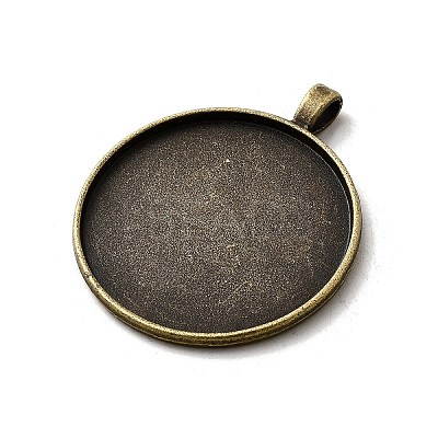 Vintage Tibetan Style Alloy Big Pendant Cabochon Settings X-TIBEP-M018-117AB-NF-1