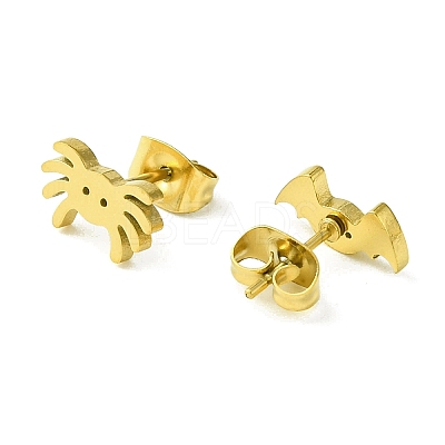 Cute Little Animal Theme 304 Stainless Steel Stud Earrings EJEW-B041-04F-G-1