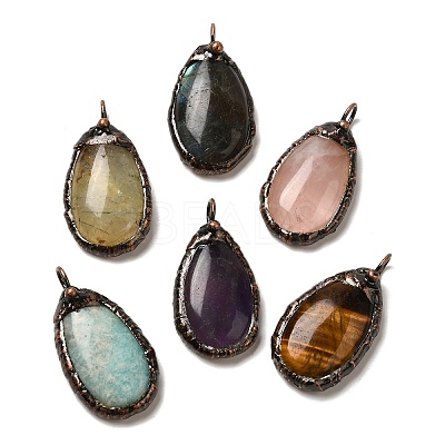 Natural Mixed Gemstone Pendants G-K381-05R-1