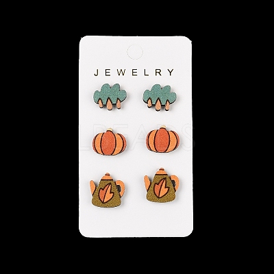 Thanksgiving Stud Earrings Set EJEW-U016-01P-03-1