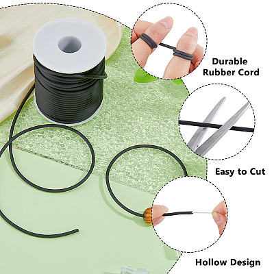 25M Hollow Pipe PVC Tubular Synthetic Rubber Cord RCOR-DC0001-02-1