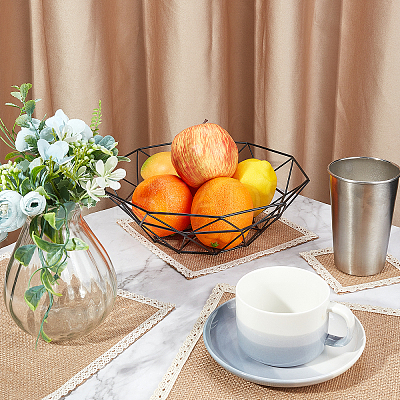 Rectangle Jute Cloth Table Mat AJEW-WH0180-39-1