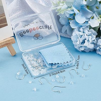 5 Pairs 925 Sterling Silver Earring Hooks STER-BBC0006-49S-1