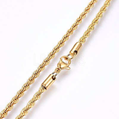 304 Stainless Steel Rope Chain Necklaces NJEW-F226-03G-07-1