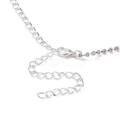 Fashionable Wedding Rhinestone Necklace and Stud Earring Jewelry Sets X-SJEW-R046-10-1