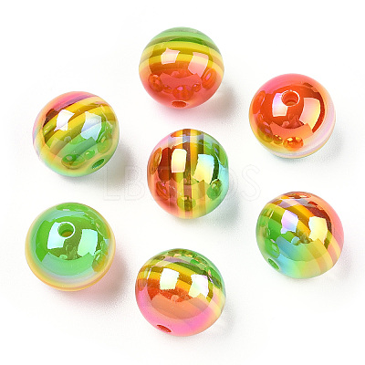 Stripe Resin Beads RESI-B014-01B-09-1