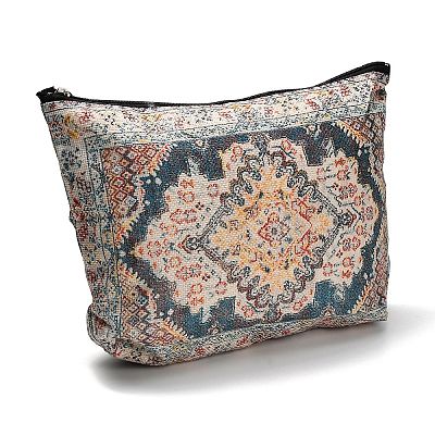 Bohemian Flower Printed Linen Storage Zipper Clutch Bags ABAG-Z002-03C-1