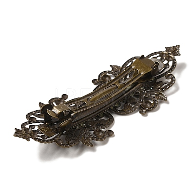 Brass Filigree Hair Barrette OHAR-PW0001-201AB-1