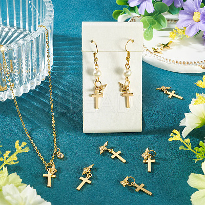 10Pcs Cross Brass Pendants PALLOY-TAC0274-1