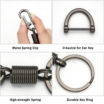 4Pcs 2 Colors Zinc Alloy Push Gate Snap Keychain Clasp Findings FIND-CA0005-88-1