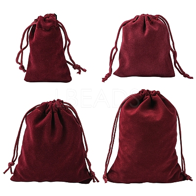 30Pcs Rectangle Velvet Pouches TP-FS0001-02B-1