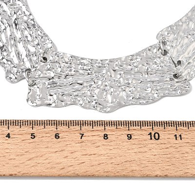 316L Surgical Stainless Steel Textured Link Chain Choker Necklaces SA-CBAB122-06P-1