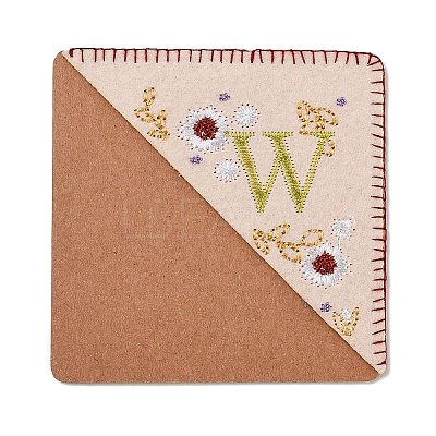 4Pcs Letter Personalized Hand Embroidered Corner Bookmarks JX587W-1